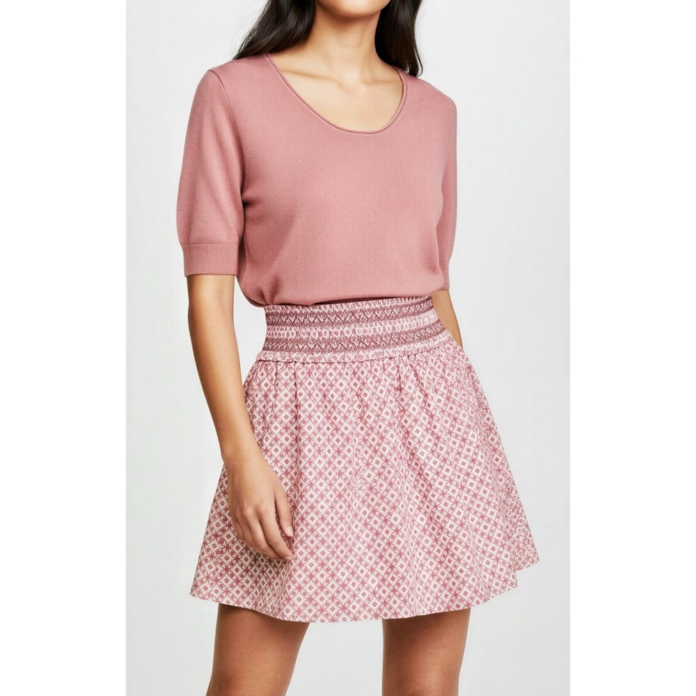 HILL HOUSE Delphine Nap Mini Skirt, Rose Circular Lattice, Large